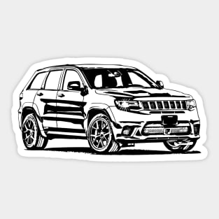 Cherokee Trackhawk Sketch Art Sticker